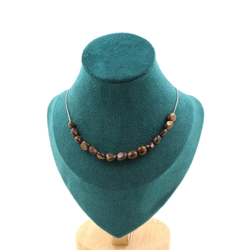 Bronzite from Brazil 15 beads necklace.