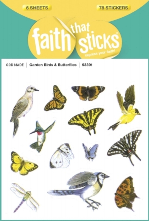 Tyndale House Publishers 10258X Sticker - Garden Birds & Butterflies -
