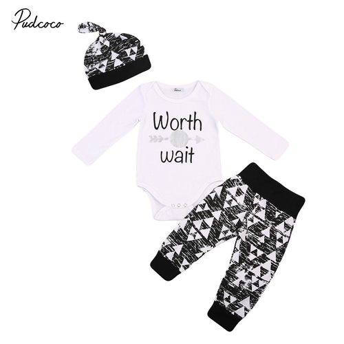 3PCS Newborn Babies Letter Clothing Set Baby Boys