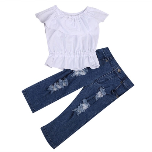 Kids Baby Girl Clothes Sets Toddler Cropped Top