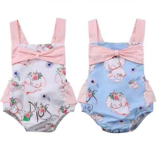 Newborn Kids Baby Girl Backless Playsuit Jumpsuit