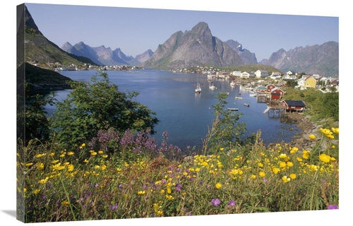 24 x 36 in. Traditional Fishing VIllage, Summer, Lofoten Islan