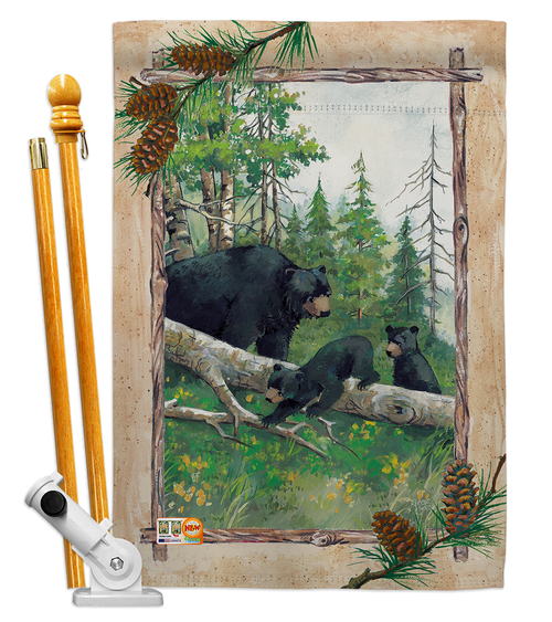 Breeze Decor BD-WL-HS-110043-IP-BO-D-US12-SB 28 x 40 in. Black Bear & 