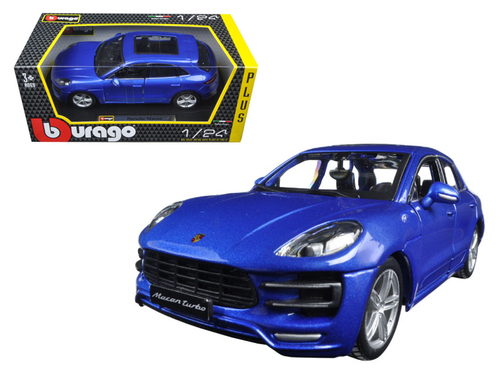 Porsche Macan Turbo Metallic Blue 1/24 Diecast Model Car by Bburago
