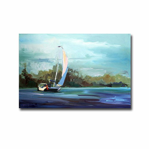 Artistic Home Gallery 2436J767IG Sailboat by Carol Hallock Premium Gal