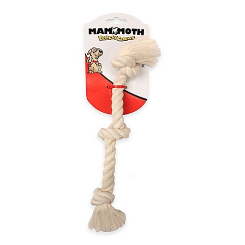 Mammoth Pet Products 017773 20 in. Flossy Chews Cotton 3 Knot Rope Tug