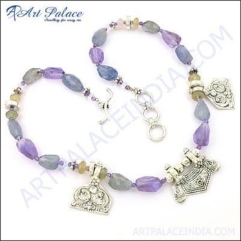 Handcrafted Multi-Gemstone Sterling Silver Necklace