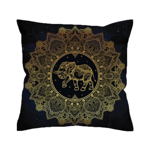 Main Tribal Elephant Cushion Cover Mandala Pillowcase image