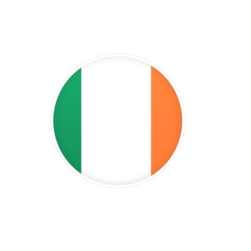 Autocollant rond Drapeau de l'Irlande en plusieurs tailles