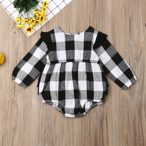 Pudcoco Autumn Newborn Baby Kid Girl Plaid Print