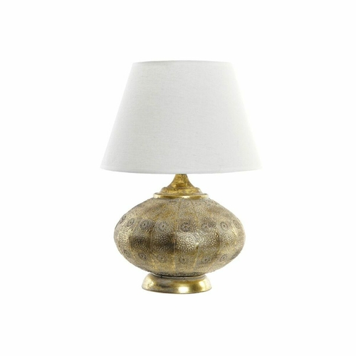 Desk Lamp DKD Home Decor White Polyester Metal Golden