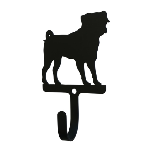 Wrought Iron Pug Dog Wall Hook Decorative Small