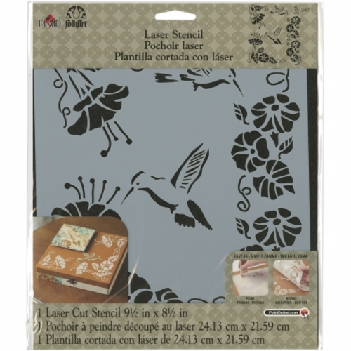 Plaid Craft 427668 Folkart Laser Stencil - Hummingbird