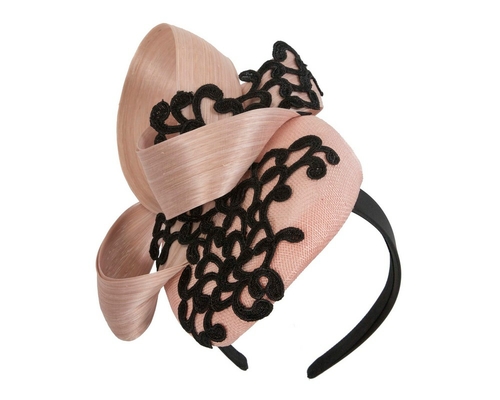 Stunning blush pillbox fascinator with lace