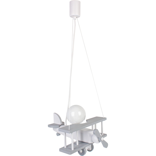 Hanging lamp Aeroplane small grey and white