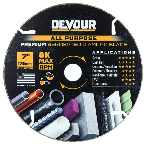 Devour 2007492 7 in. Dia. Diamond Segmented Cutting Wheel