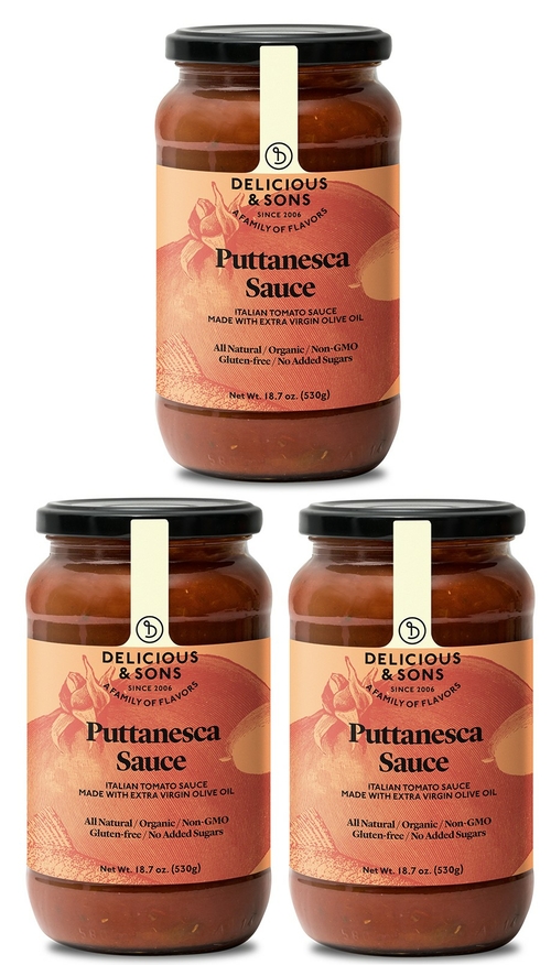 Delicious & Sons Organic Puttanesca Sauce 18.70 oz (Pack of 3)