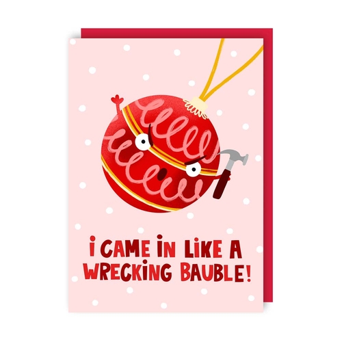 Wrecking Bauble Christmas Card (Pack of 6)