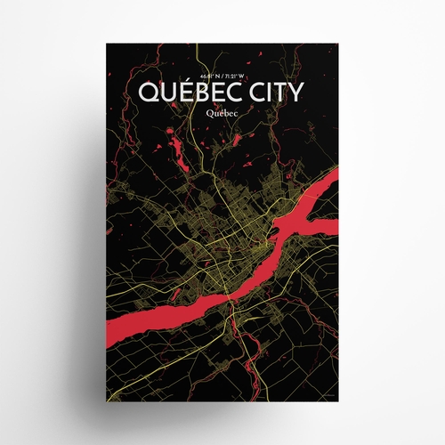 Quebec City City Map Poster