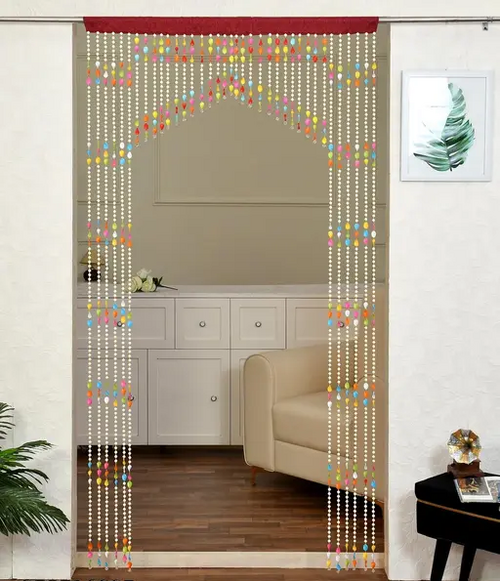 Polyvinyl Chloride Fancy Sparkling Striped Beads String Door Curtain