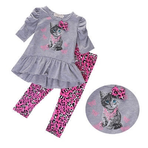 2015 Baby Toddler Kids Girls Outfit Clothes Half