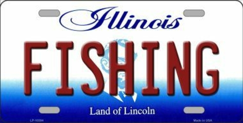 Smart Blonde LP-10304 Fishing Illinois Background Metal Novelty Licens