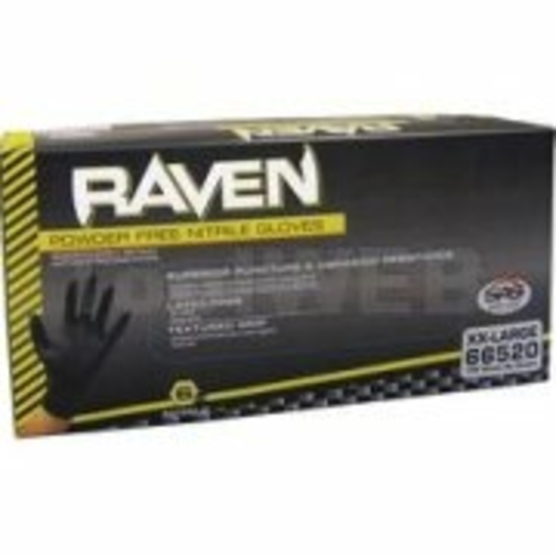 SAS Safety SAS66518 Lg Raven Blk Pwdr Free Nitrile Gloves