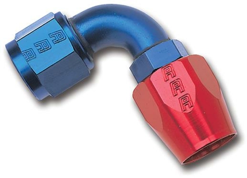 Russell-Edel 610150 Red & Blue Full Flow 90 Degree Hose End Fitting