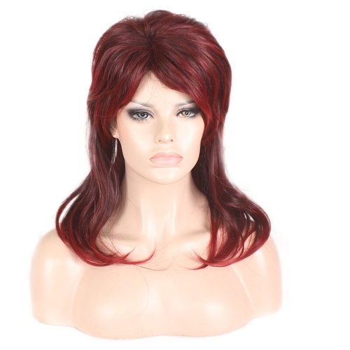 Fashion Rose Net Mix Wine Red Wig Cosplay Costume