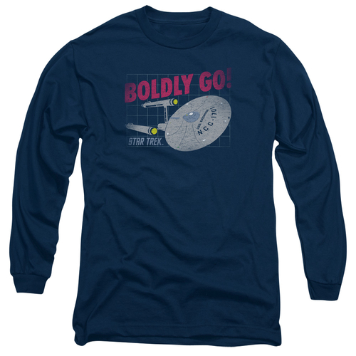 Trevco CBS1739-AL-4 Star Trek & Boldly Go Adult 18-1 Long Sleeve T-Shi