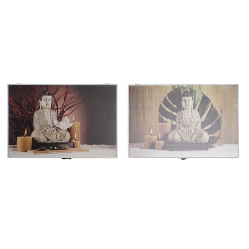 Cover DKD Home Decor Counter Buddha MDF Wood 2 Units 46,5 x 6 x 31,5