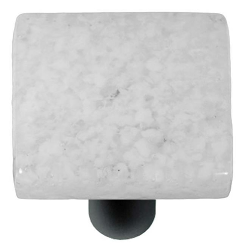 Hot Knobs HK8060-KB Granite Clear & White Square Glass Cabinet Knob -