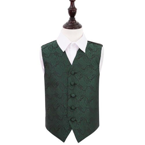 Paisley Waistcoat - Boys - Emerald Green, 30'