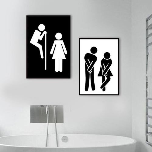 Girl Boy Black White Funny Poster Wall