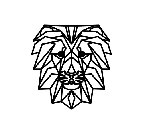 Central Coast Designs GEOLION-36BLK 36 x 36 in. Geometric Lion Design 