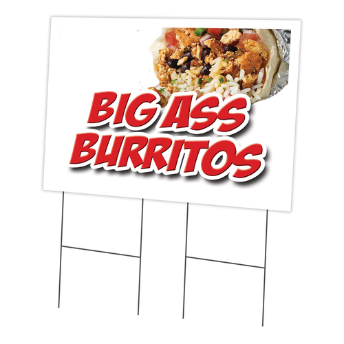 SignMission C-2436-DS-Big A Burritos 24 x 36 in. Big A Burritos Yard S