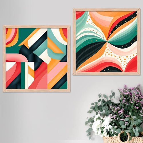 Premium Digital Abstract Art Wall Decor Paintings with Frame for Home