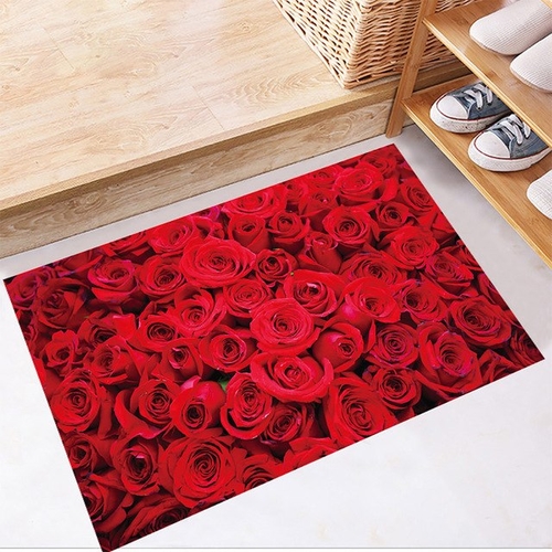 3D Rose Petal Red Floor Sticker Decal 45*60CM