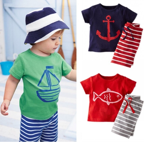 2016 Baby Boys Toddlers Cartoon  Symbol Anchor