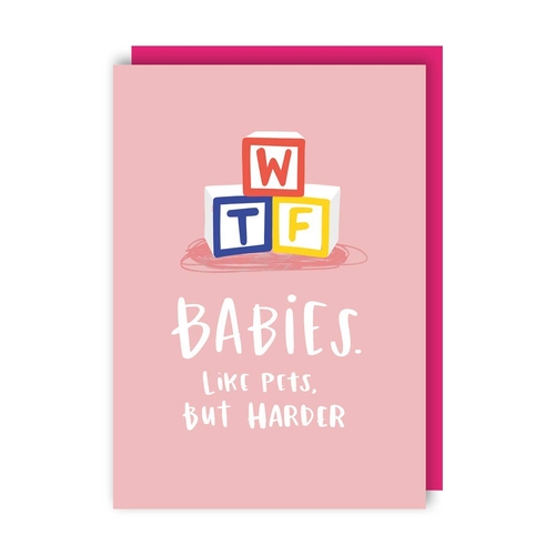 Pets But Harder New Baby Pregnancy Funny Card (Pack of 6)