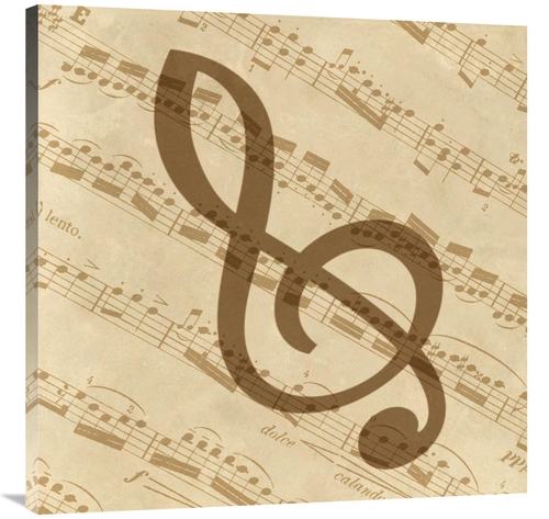 Global Gallery GCS-453949-3636-142 36 x 36 in. Music - Treble Clef Art