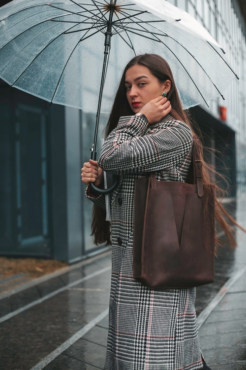 Women Dark Brown Shoulder Tote, Handmade Casual Shopper, Everyday