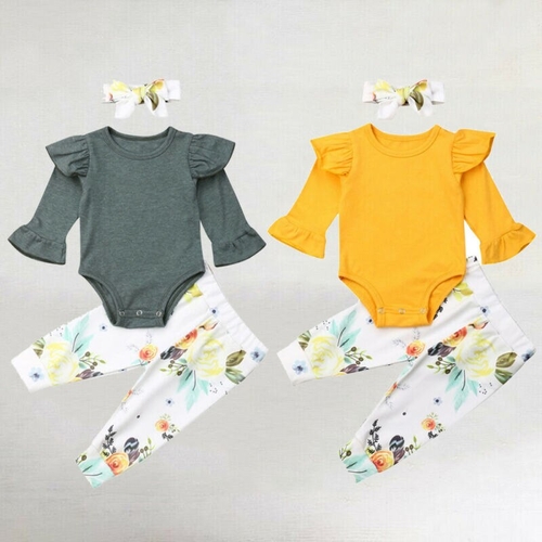 Cute Infant Baby Girl Autumn Clothes Sets Flare