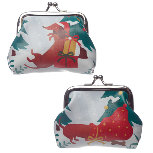 Christmas Dachshund Through The Snow Tic Tac Change Purse