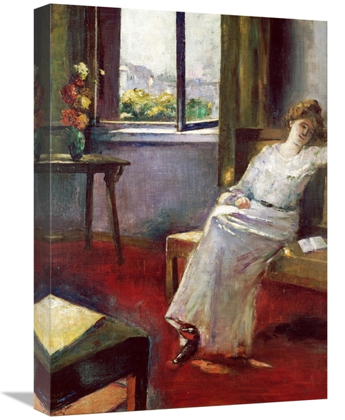 Global Gallery GCS-267466-22-142 22 in. Seated Woman with a Book Art P