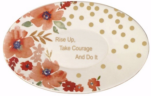 Precious Moments 144346 6 x 4 in. Rise Up Take Courage Do It & Floral 
