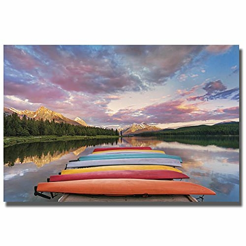 Kayaks by Yaming Hu Premium Gallery-Wrapped Canvas Giclee Art - 12 x 1