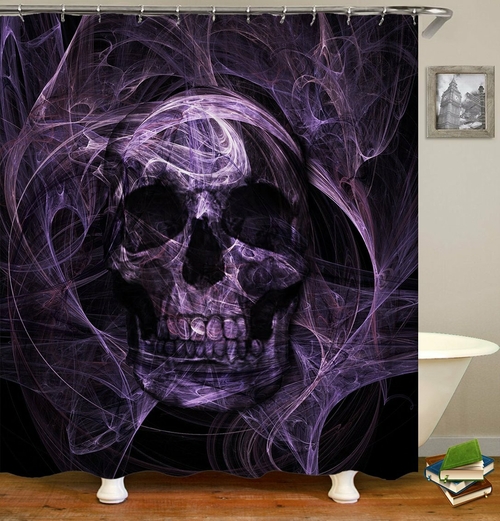 Purplish Demon Skull Shower Curtain