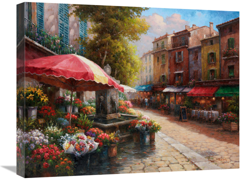 Global Gallery GCS-135539-2024-142 20 x 24 in. Flower Market Cafe Art 