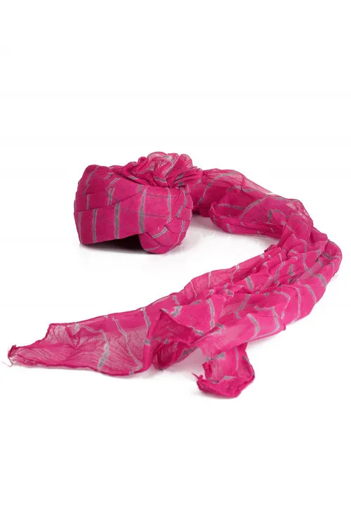 Men's Printed Woven Turban/Pagri  (Color-PINK)